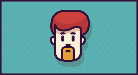 Man head or icon for app or mobile or webのイラスト素材