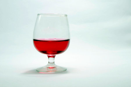 red water in glassの写真素材