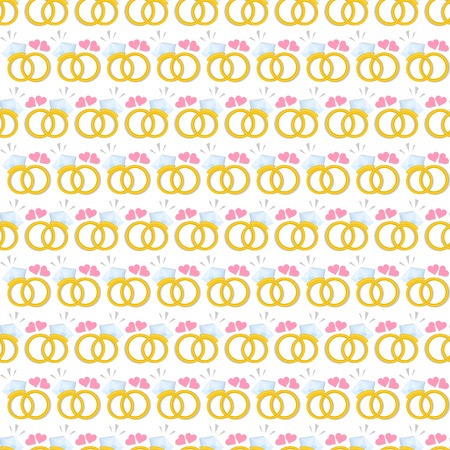 Seamless pattern with gold wedding rings  Vector illustration  Beautiful background  Endless texture can be used for printing onto fabric and paper or scrap booking  のイラスト素材