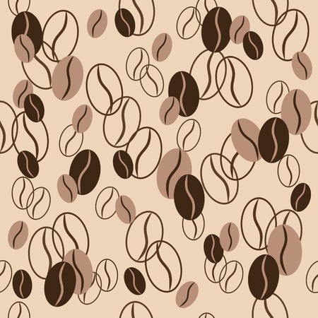 Seamless pattern with coffee beans  Vector illustration  Background  Endless texture can be used for printing onto fabric and paper or scrap booking のイラスト素材