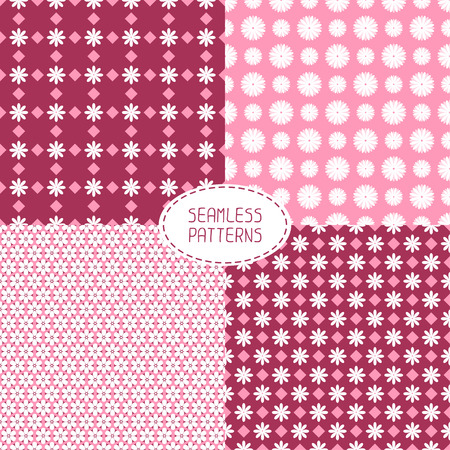 Set of seamless floral patterns  Vector illustration  Beautiful background  Endless texture can be used for printing onto fabric and paper or scrap booking のイラスト素材