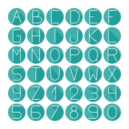 Simple colorful font. Complete abc alphabet set. Vector letters and numbers. Doodle typographic symbols.のイラスト素材