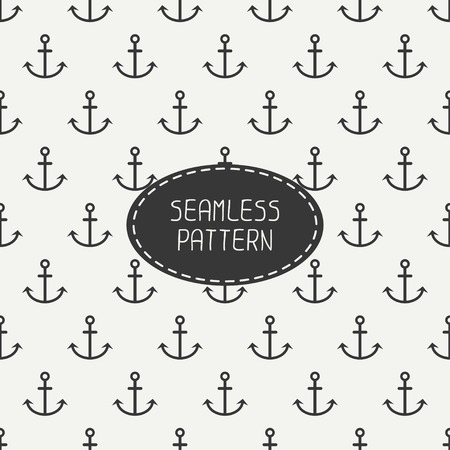 seamless retro pattern with hipster anchor.のイラスト素材