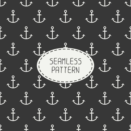 Vector seamless retro pattern with hipster anchor. For wallpaper, pattern fills, web page background, blog. Stylish texture.のイラスト素材