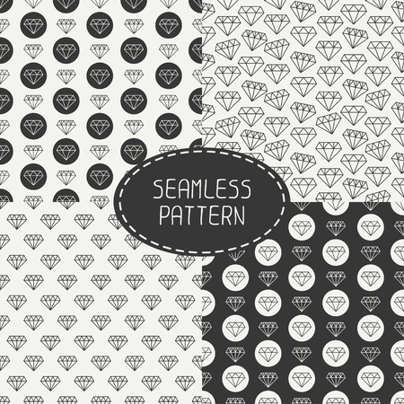 Vector set seamless retro patterns with vintage hipster diamond. For wallpaper, pattern fills, web page background, blog. Stylish texture.のイラスト素材