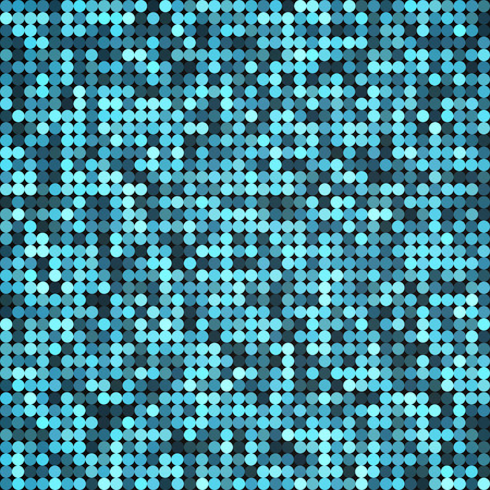 Vector silver abstract retro vintage pixel mosaic background of sparkling sequins for design. Blue disco shiny lights. Multicolor circles texture.のイラスト素材
