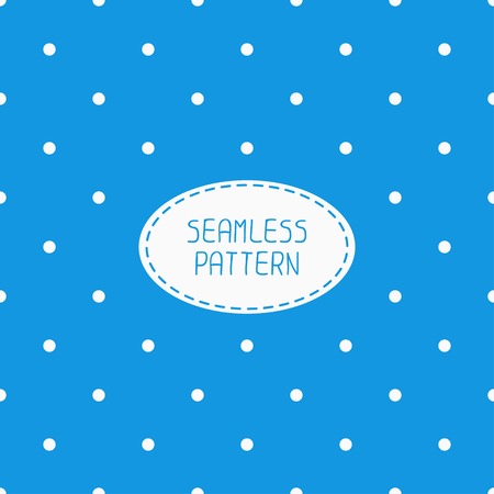 Geometric blue seamless polka dot pattern with circles. Wrapping paper. Paper for scrapbook. Tiling. Peas. Vector illustration. Background. Swatches. Stylish graphic texture  for design, wallpaper.のイラスト素材