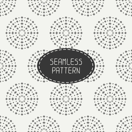 Geometric monochrome art hipster line seamless pattern with circle, round. Wrapping paper. Scrapbook paper. Tiling. Beautiful vector illustration. Background. Graphic texture for design.のイラスト素材