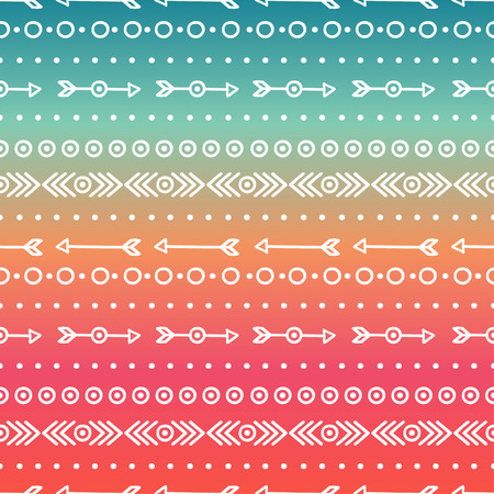 geometric ethnic tribal seamless pattern. Wrapping paper. Scrapbook. Doodles style. Tribal native illustration. Aztec background. Ink graphic texture for design. Boho stripesのイラスト素材