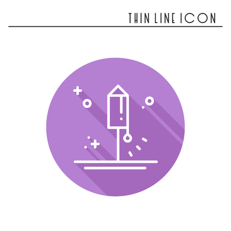 Firework banger firecracker salute icon. Party celebration birthday holidays event carnival festive. Thin line party element icon. Vector simple linear design. Illustration. Symbols. Congratulationの写真素材
