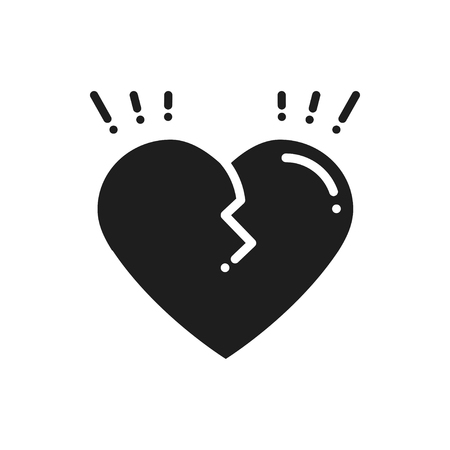 Broken heart line icon. Sign and symbol.のイラスト素材