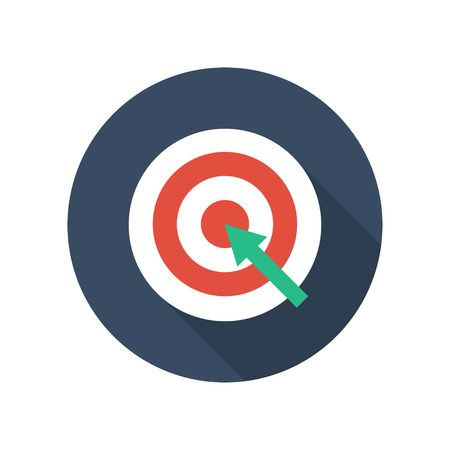 Target with Arrow on Tripod Flat Icon. Smart Goal Business Achieve.のイラスト素材
