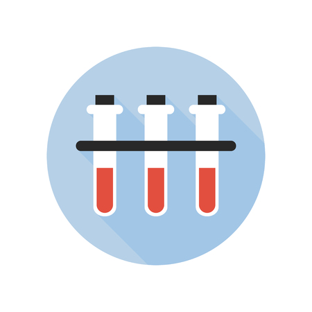 Blood Type Test Tube Icon. Fluid Reaction Laboratory Bottle Science Rhesus Donor Theme. Sign and Symbol.の写真素材