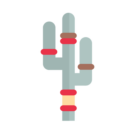 Ethnic Tribal Cactus Flat Icon. Decorative Ornament.のイラスト素材