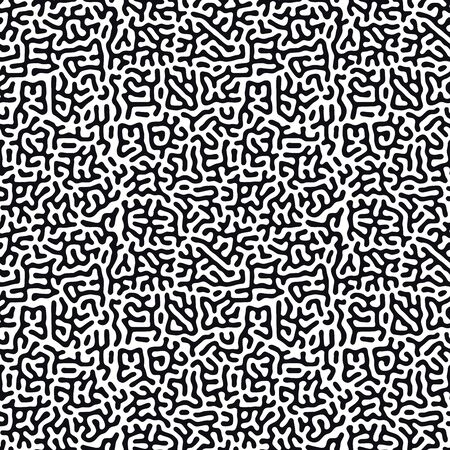 Organic background with rounded lines. Black and white vector trendy seamless pattern. Linear designのイラスト素材