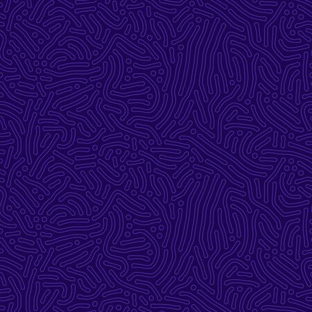 Organic seamless pattern with rounded lines. Diffusion reaction background. Linear design with biological shapes. Abstract vector illustrationのイラスト素材