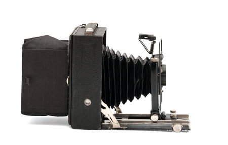 Old camera it is isolated on a white background 
