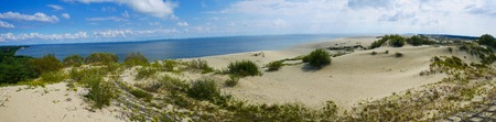 wide panorama view of sand dune and seaの写真素材