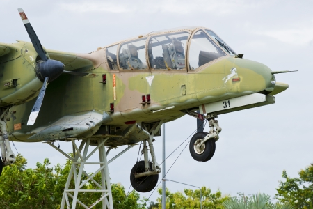 A World War Two P-40 airplane landing at an air show のeditorial素材