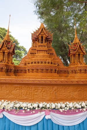 A candle carvings active festival Buddhist Lentの写真素材