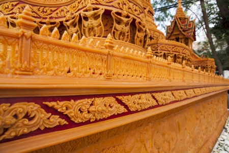 A candle carvings active festival Buddhist Lentの写真素材