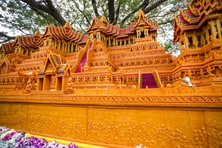 A candle carvings active festival Buddhist Lentの写真素材