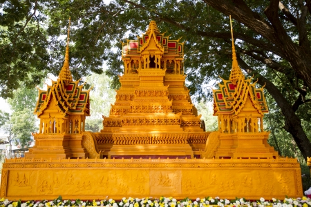 A candle carvings active festival Buddhist Lent の写真素材