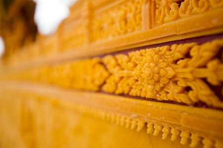 A candle carvings active festival Buddhist Lent の写真素材