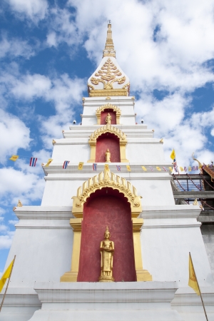 An old Buddhist temple against the skyの写真素材