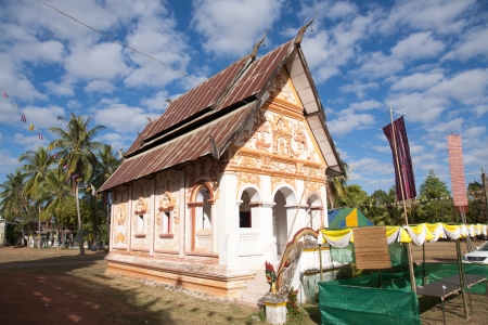 An old Buddhist temple against the sky の写真素材