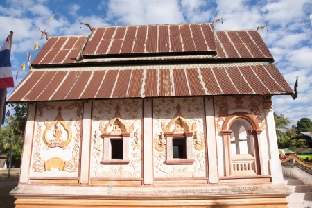 An old Buddhist temple against the sky の写真素材