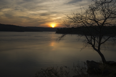 Nice sunset over seaの写真素材