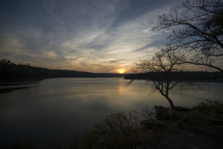 Nice sunset over seaの写真素材