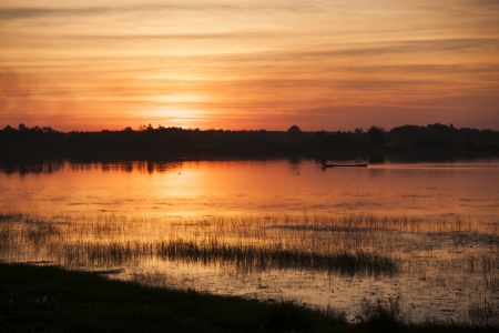 Nice sunset over seaの写真素材