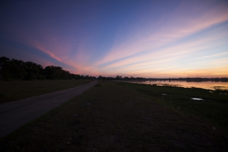 Nice sunset over seaの写真素材