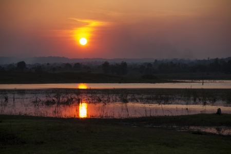 Nice sunset over seaの写真素材
