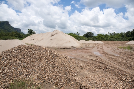 Sandy gravel for construction の写真素材