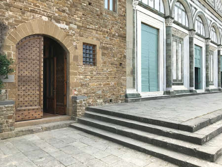 Florence, Tuscany, Italy - 07/14/2018: Basilica of San Miniato al Monte and the cemetery adjacent to the church. The place of rest of the author of "Pinocchio" - Carlo Collodi.のeditorial素材