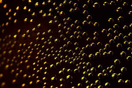 Air bubbles in a bright space in a metallic glow