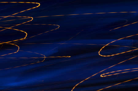 Luminous fog - blue mysterious glow with gold string.の写真素材