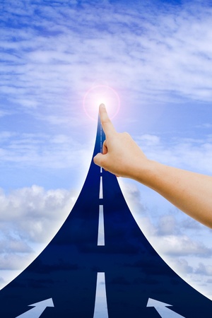 The way to sun and skyの写真素材