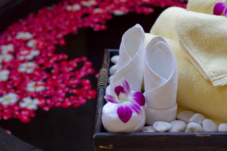 Spa Setting indoor beside bathの写真素材