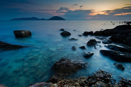 dream sea at ko samui in sunset timeの写真素材