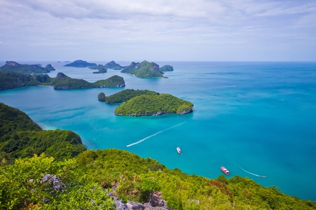 landscape bird eye view of angthong national marine park ko samuiの写真素材
