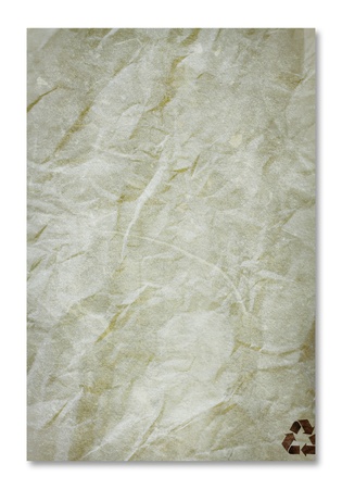 close up of recycle paper on white backgroundの写真素材