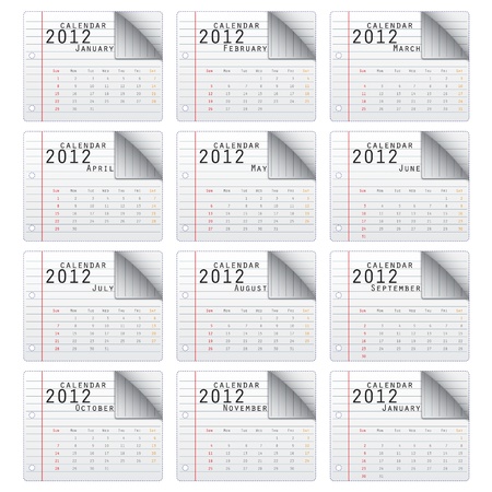 Calendar 2012 on white backgroundの写真素材