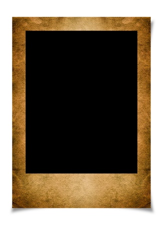 old paper frame photo on whiteの写真素材