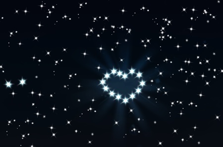 Star heart in galaxy, love infinityの写真素材