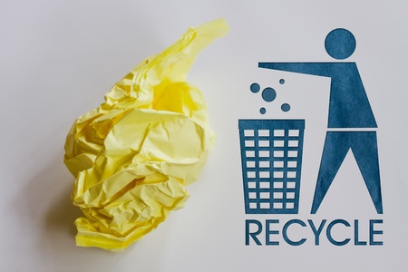 Garbage Recycle with word and muld paperの写真素材