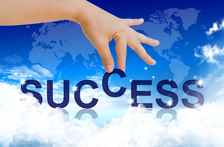 Business hand and word successの写真素材